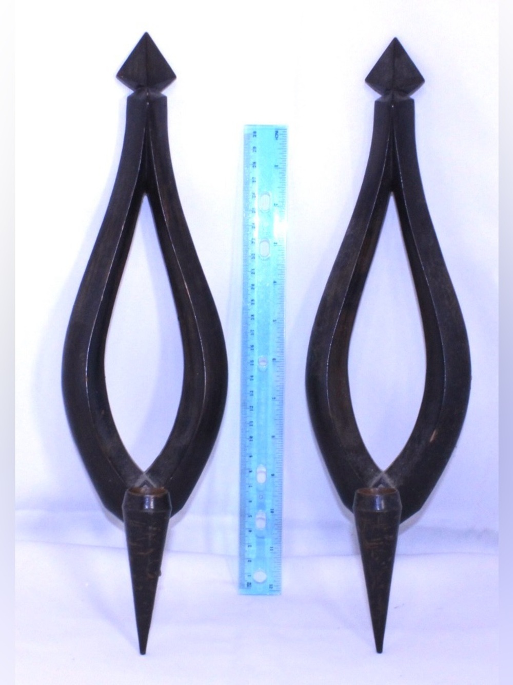 Vintage Syroco Mid-Century Modern Teardrop Wall Sconces